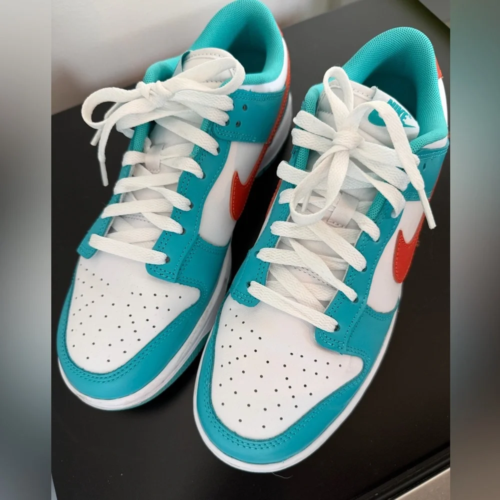 Nike Low Dunks Miami Dolphins Sneakers 🐬🏈 - Picture 1 of 4